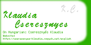 klaudia cseresznyes business card